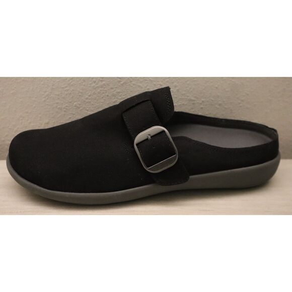 Revitalign A641021 Women's Sz 12D Black Solaire Orthotic Canvas Buckle Mules - Picture 5 of 13